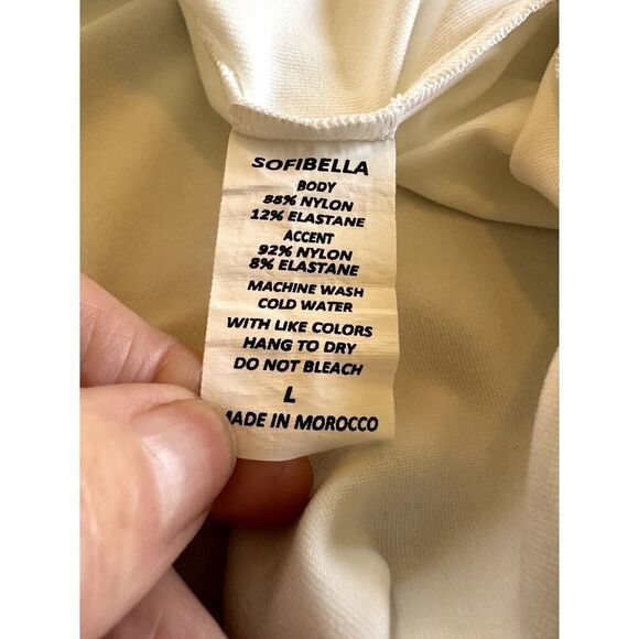 SOFIBELLA Women's Crew Neck Side Zip Long Sleeve Top White Size Large - Picture 12 of 12